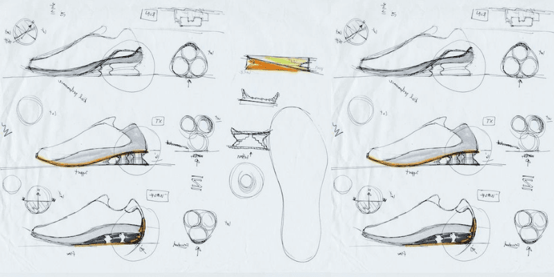 nike shox tl sketches and drawings of the outsole and cushioning design