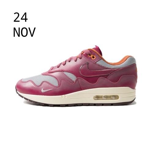 NIKE X PATTA AIR MAX 1 RUSH MAROON &#8211; AVAILABLE NOW