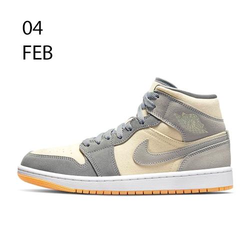 NIKE AIR JORDAN 1 MID CREAM GREY – AVAILABLE NOW