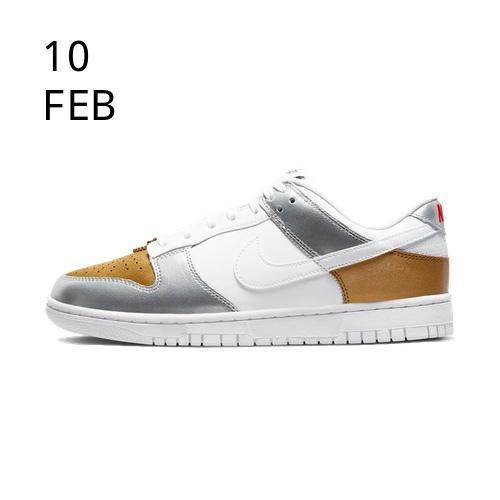 NIKE DUNK LOW METALLIC WHITE GOLD &#8211; AVAILABLE NOW