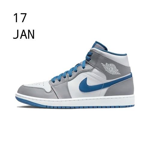 Nike Air Jordan 1 Mid Cement Grey True Blue &#8211; available now